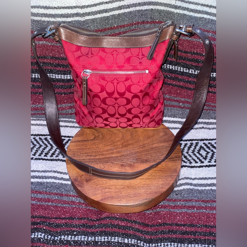COACH SOHO 2008 Red Signature Jacquard Crossbody